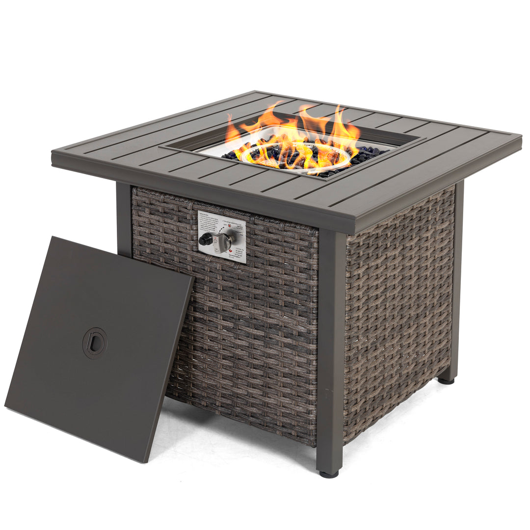 Outdoor 30 Inch 50,000 BTU Propane Gas Fire Pit Table