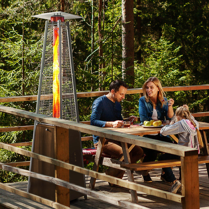 Outdoor 48,000 BTU Pyramid Propane Gas Patio Heater with Wheels