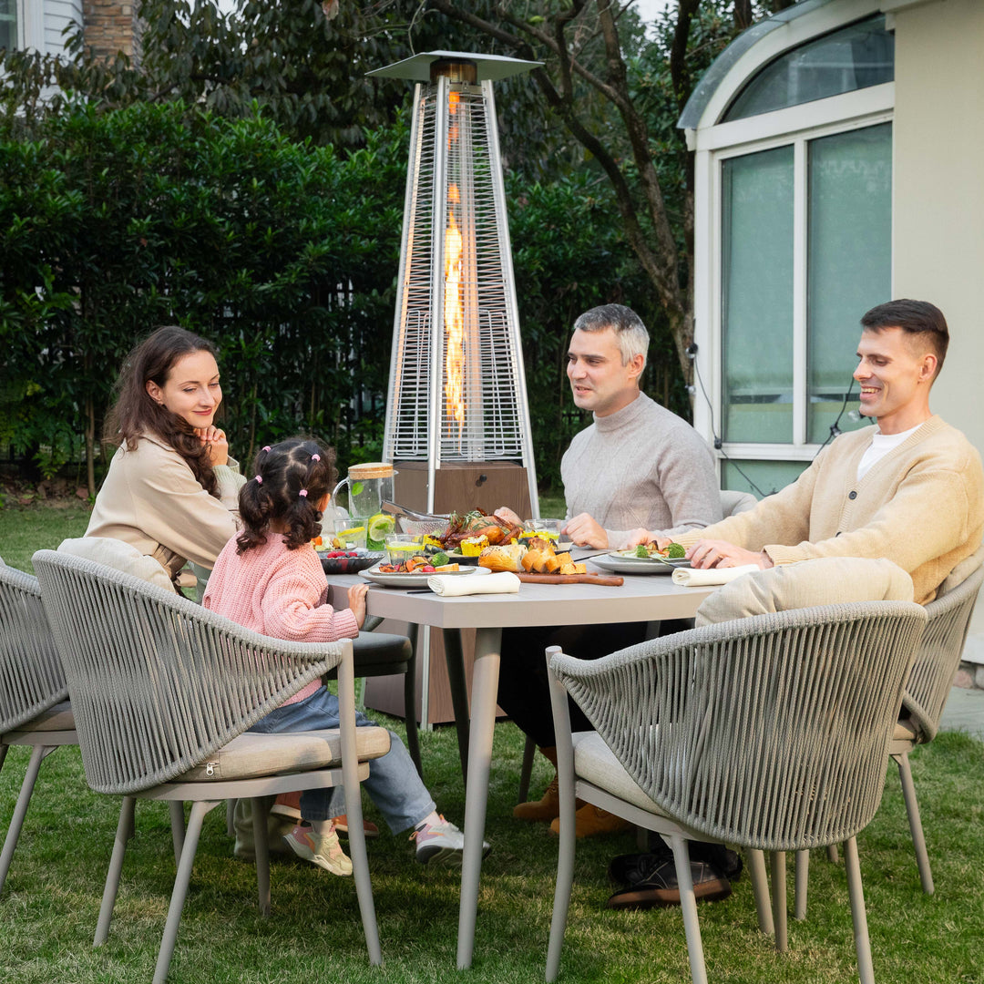 Outdoor 48,000 BTU Pyramid Propane Gas Patio Heater with Wheels