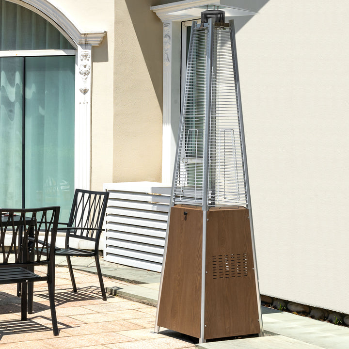 Outdoor 48,000 BTU Pyramid Propane Gas Patio Heater with Wheels