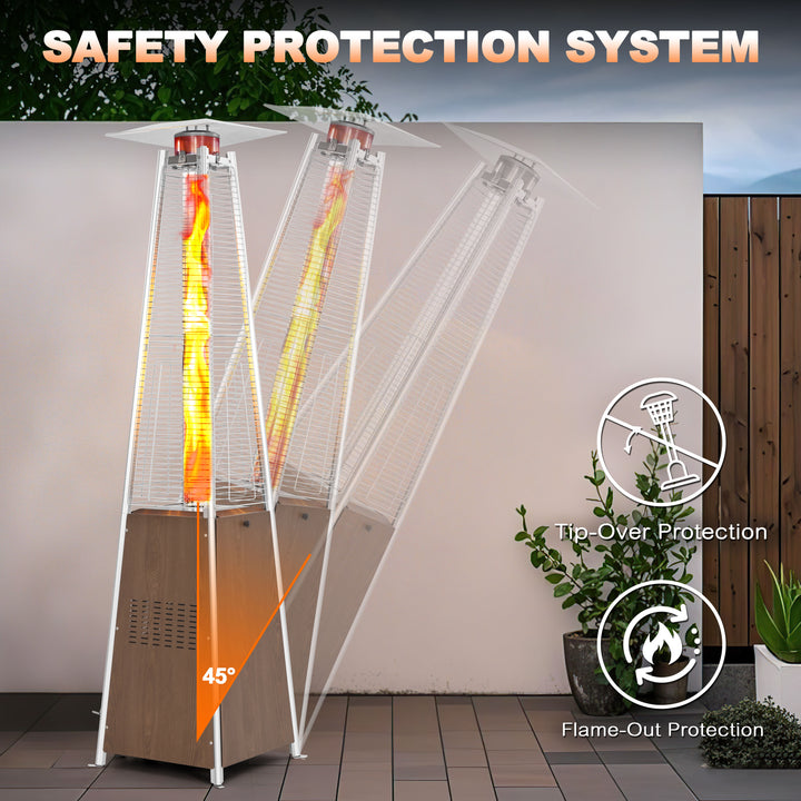 Outdoor 48,000 BTU Pyramid Propane Gas Patio Heater with Wheels