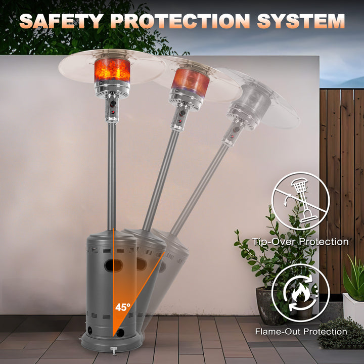 Powder-Coated Propane Gas Outdoor Heater with Wheels, ETL Certified