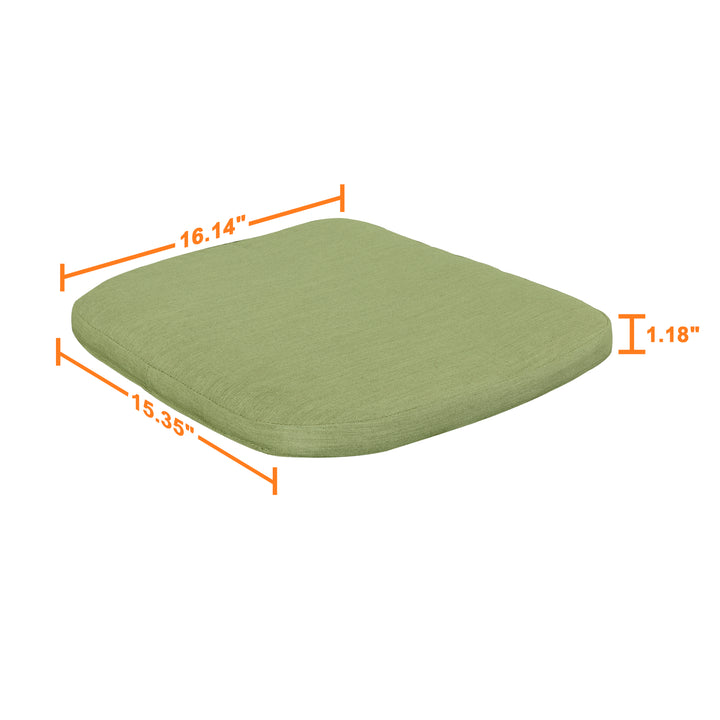 Outdoor Patio Chair Set of 2 Bistro and Dining Chairs, with 2 1.2'' Thick Cushions, Cast Aluminum, Polyester Fiber, for Outdoor and Indoor Space, Patio, Deck, Garden, Backyard, Balcony, Black with Gold-painted Edge and Green