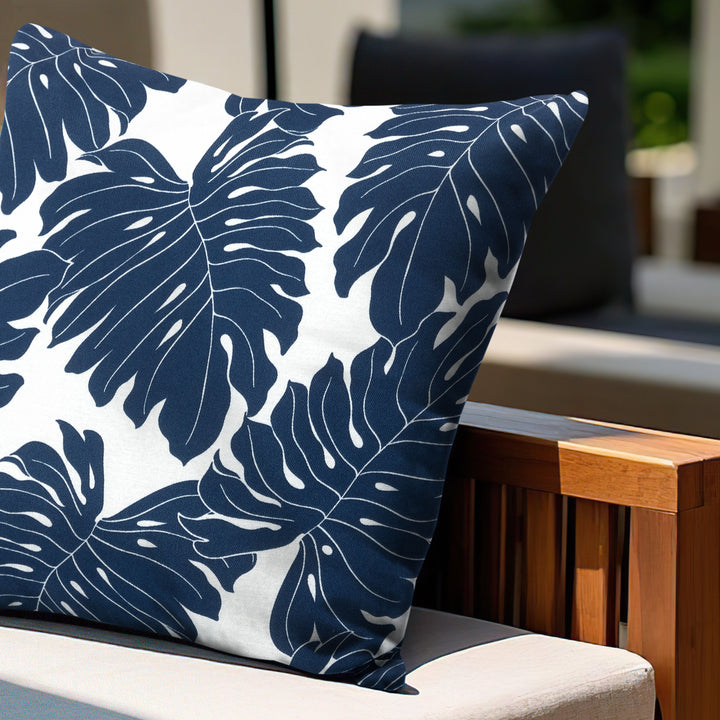Outdoor Patio Water-Resistant Throw Pillows Set of 2, Palm Leaf Pattern