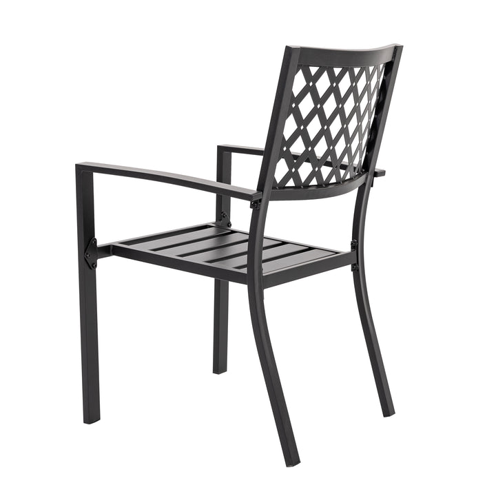 Outdoor Patio Chair Set of 4 Bistro and Dining Chairs, Powder-coated Finish and Iron Frame, for Outdoor and Indoor Space, Patio, Deck, Garden, Backyard, Balcony, Black with Gold Speckles