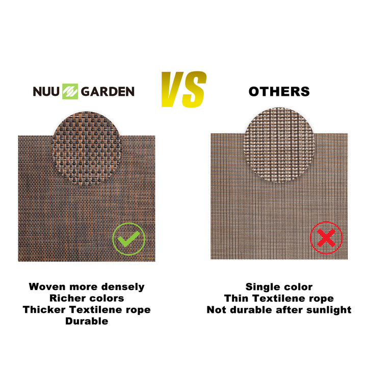 Outdoor Patio Swivel Bar Stools, All-Weather Textilene, Brown