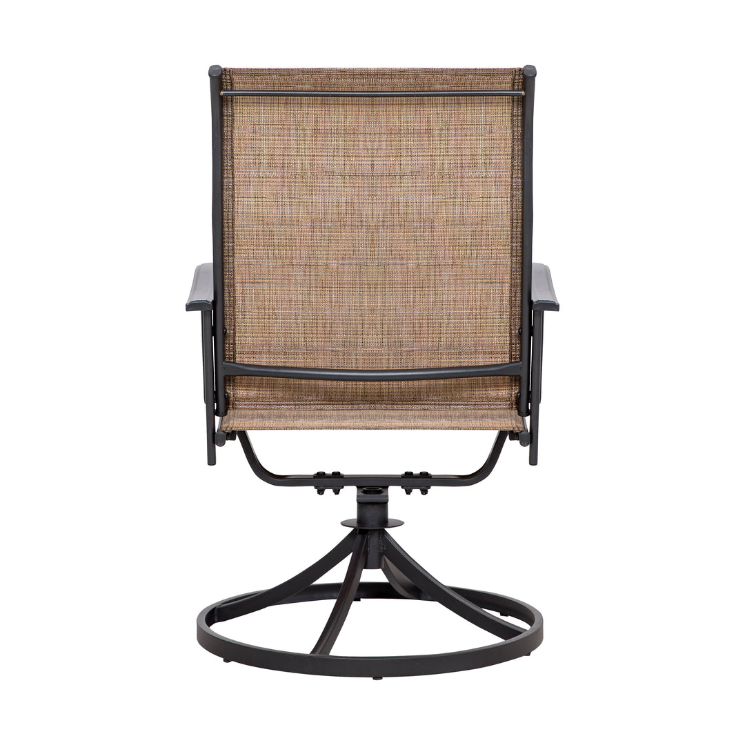 Outdoor 4-Piece Patio Swivel Chair Set, Textilene Fabric, Iron Frame