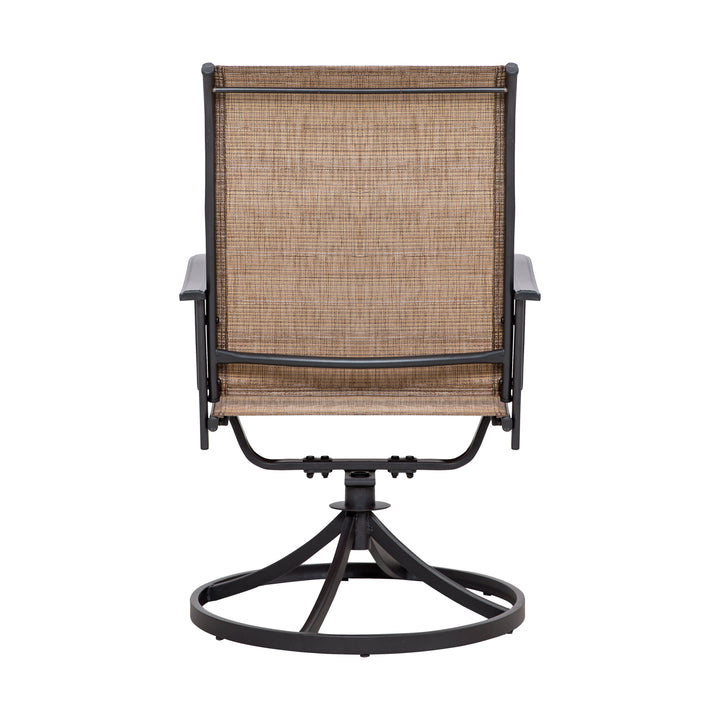 Outdoor 4-Piece Patio Swivel Chair Set, Textilene Fabric, Iron Frame