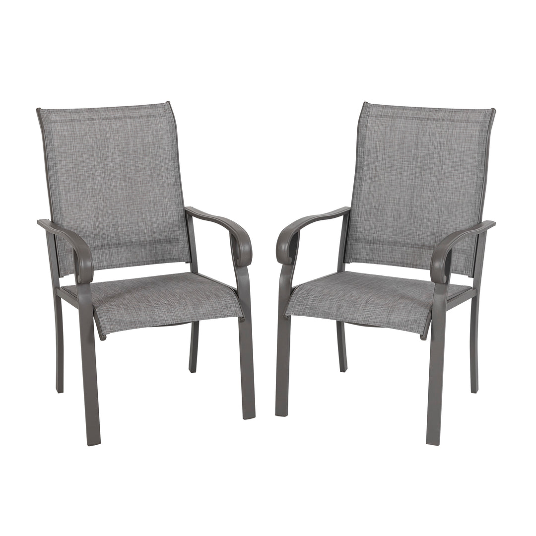 Outdoor Patio Chair Set, Textilene Fabric, Powder-coated Iron Frame