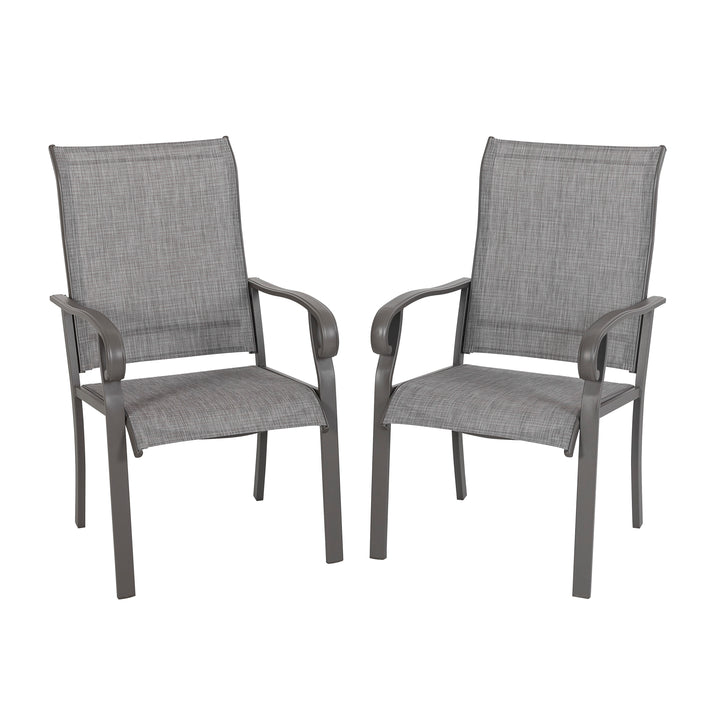 Outdoor Patio Chair Set, Textilene Fabric, Powder-coated Iron Frame