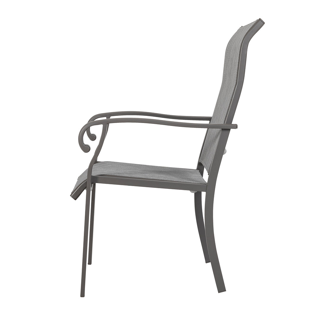 Outdoor Patio Chair Set, Textilene Fabric, Powder-coated Iron Frame