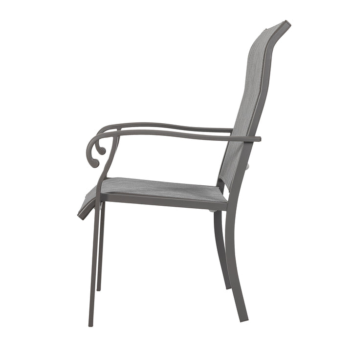 Outdoor Patio Chair Set, Textilene Fabric, Powder-coated Iron Frame