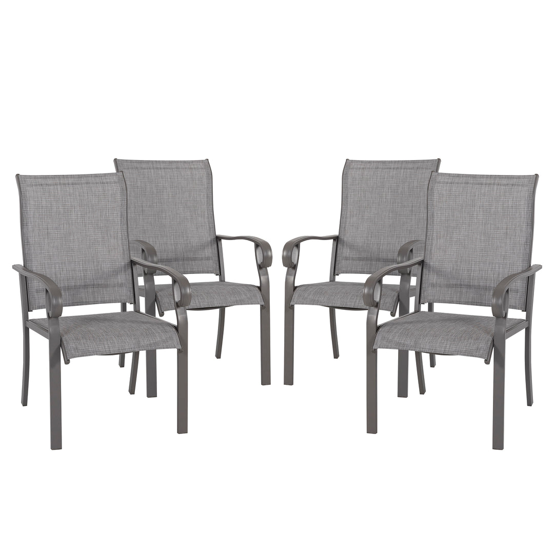 Outdoor Patio Chair Set, Textilene Fabric, Powder-coated Iron Frame
