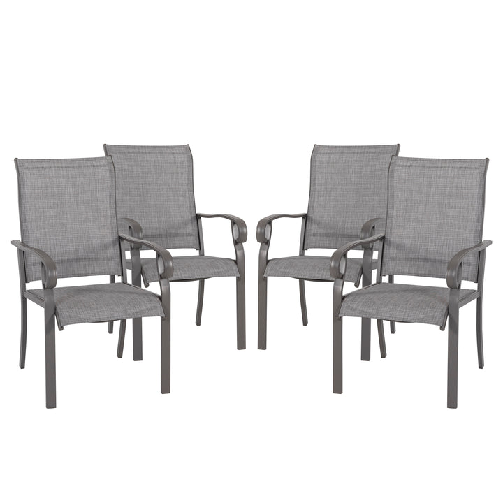 Outdoor Patio Chair Set, Textilene Fabric, Powder-coated Iron Frame