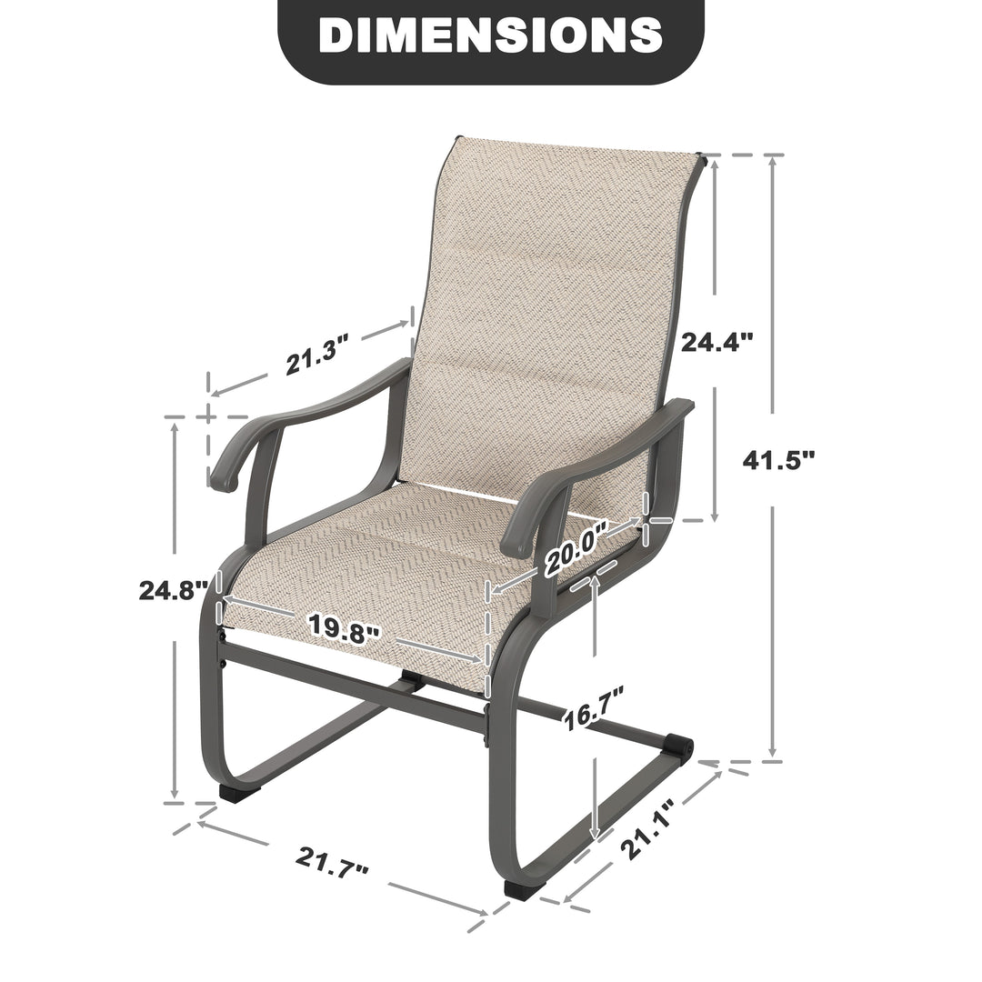 Nuu Garden Patio Chair Set of 2, Comfortable Outdoor Dining Chairs for Indoors and Outdoors, Breathable Textilene Outdoor Chairs for Backyard Deck, Beige