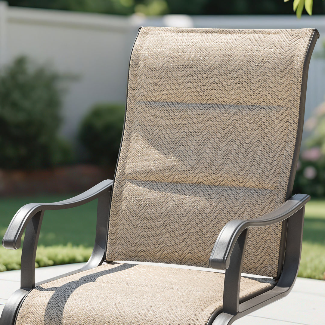 Nuu Garden Patio Chair Set of 2, Comfortable Outdoor Dining Chairs for Indoors and Outdoors, Breathable Textilene Outdoor Chairs for Backyard Deck, Beige