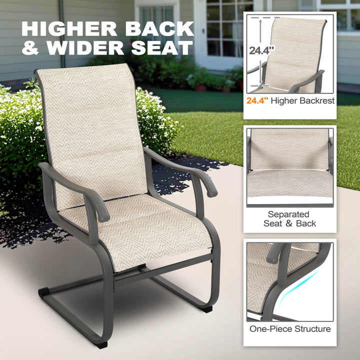 Nuu Garden Patio Chair Set of 2, Comfortable Outdoor Dining Chairs for Indoors and Outdoors, Breathable Textilene Outdoor Chairs for Backyard Deck, Beige
