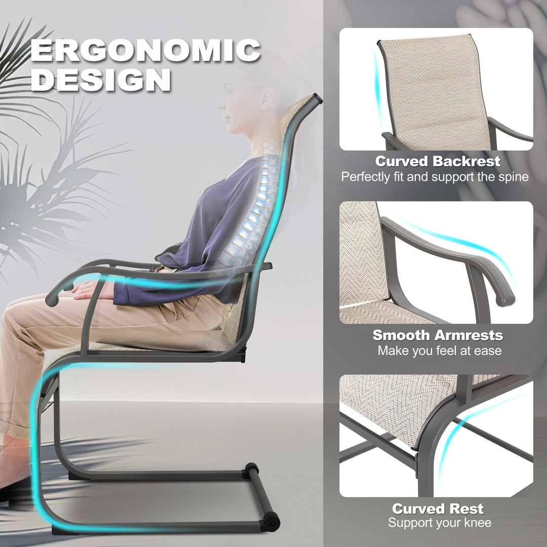 Nuu Garden Patio Chair Set of 2, Comfortable Outdoor Dining Chairs for Indoors and Outdoors, Breathable Textilene Outdoor Chairs for Backyard Deck, Beige