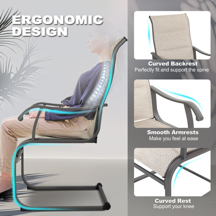 Nuu Garden Patio Chair Set of 2, Comfortable Outdoor Dining Chairs for Indoors and Outdoors, Breathable Textilene Outdoor Chairs for Backyard Deck, Beige