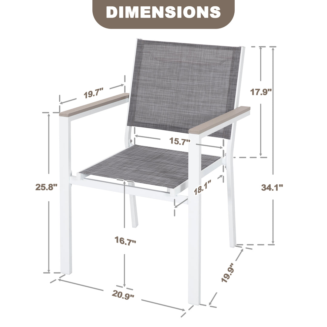 Patio 2-Piece Dining Chairs, Outdoor Textilene Stackable Chairs