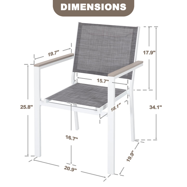 Patio 2-Piece Dining Chairs, Outdoor Textilene Stackable Chairs