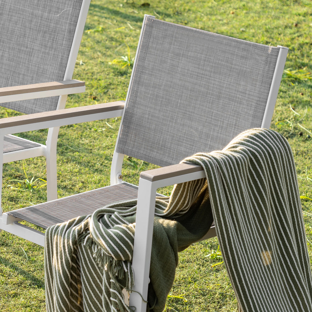 Patio 2-Piece Dining Chairs, Outdoor Textilene Stackable Chairs