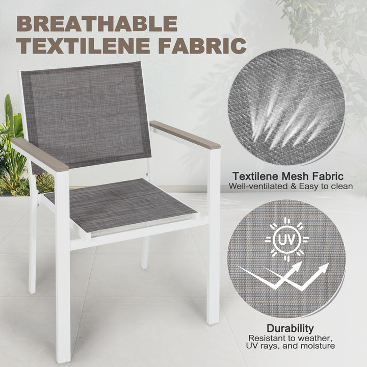 Patio 2-Piece Dining Chairs, Outdoor Textilene Stackable Chairs