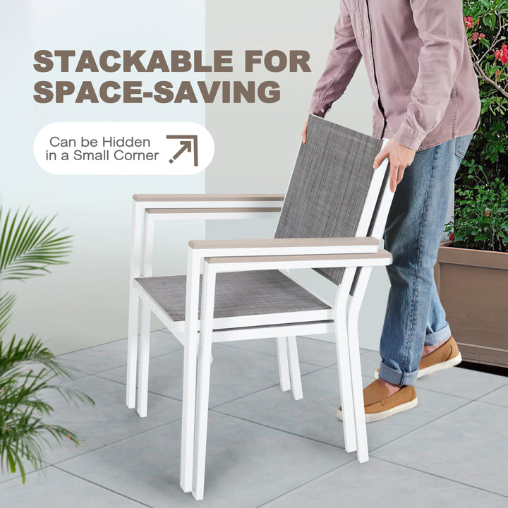 Patio 2-Piece Dining Chairs, Outdoor Textilene Stackable Chairs