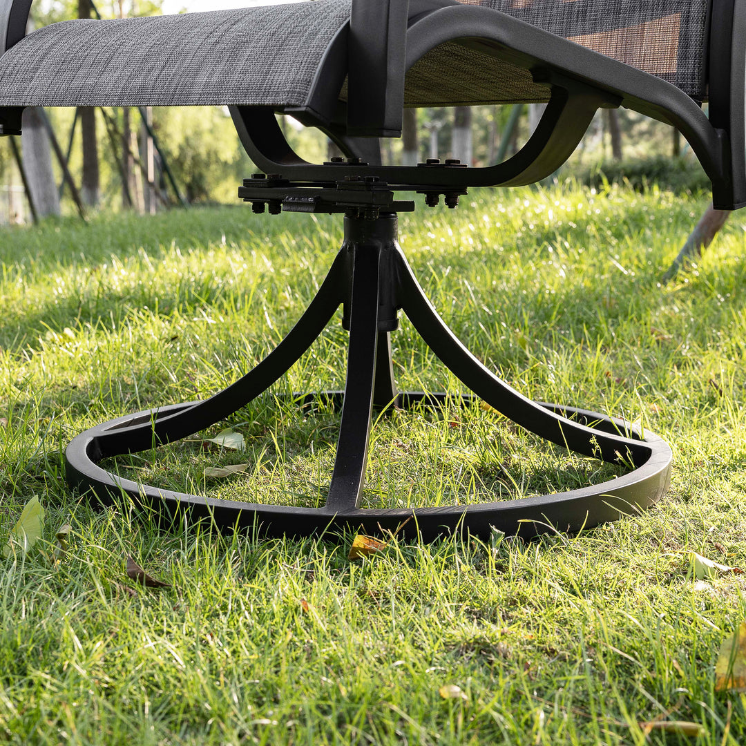 Patio 2-Piece Swivel Dining Chairs, Breathable Textilene and Aluminum Frame