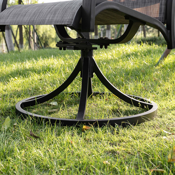 Patio 2-Piece Swivel Dining Chairs, Breathable Textilene and Aluminum Frame