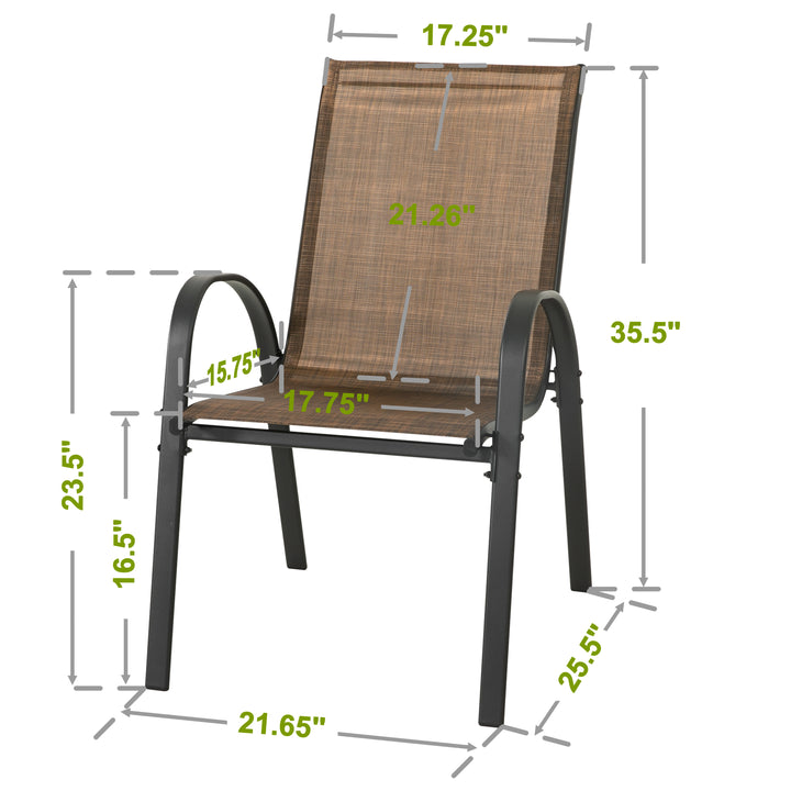 Patio Dining Chairs Set of 4, Outdoor Stackable Dining Chairs with High Back,All Weather Textilene Patio Chairs