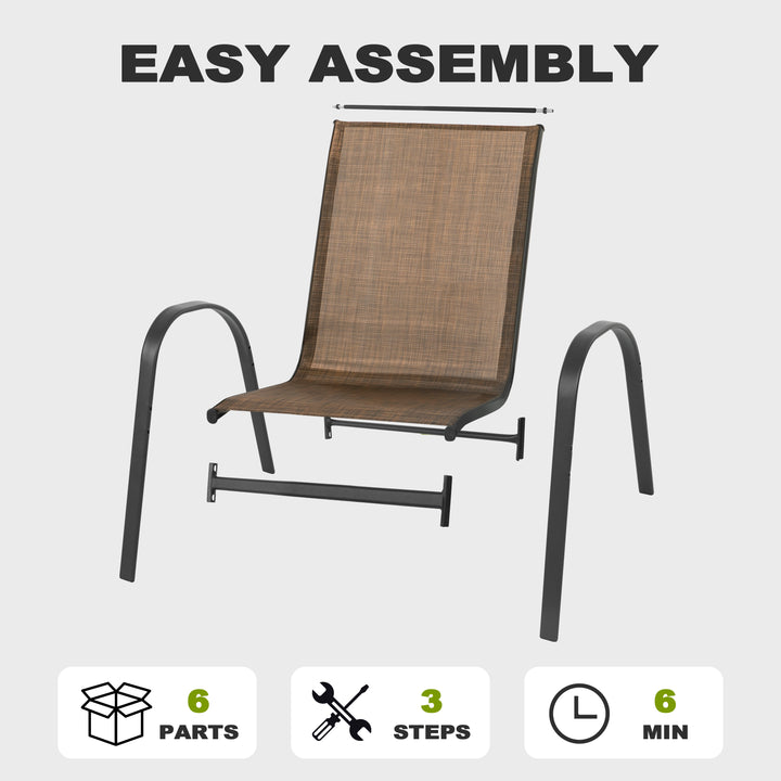 Patio Dining Chairs Set of 4, Outdoor Stackable Dining Chairs with High Back,All Weather Textilene Patio Chairs