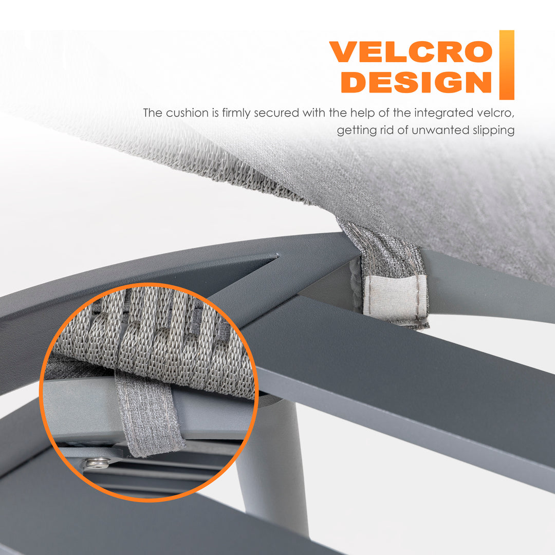 Outdoor Aluminum Chair Set of 4, Woven Rope Conversation Chairs with Seat Cushions, Dark Gray Color