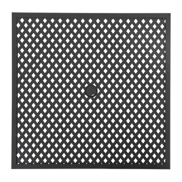 Outdoor 28 Inch Square Bar Table with Mesh Top and 1.57-Inch Umbrella Hole