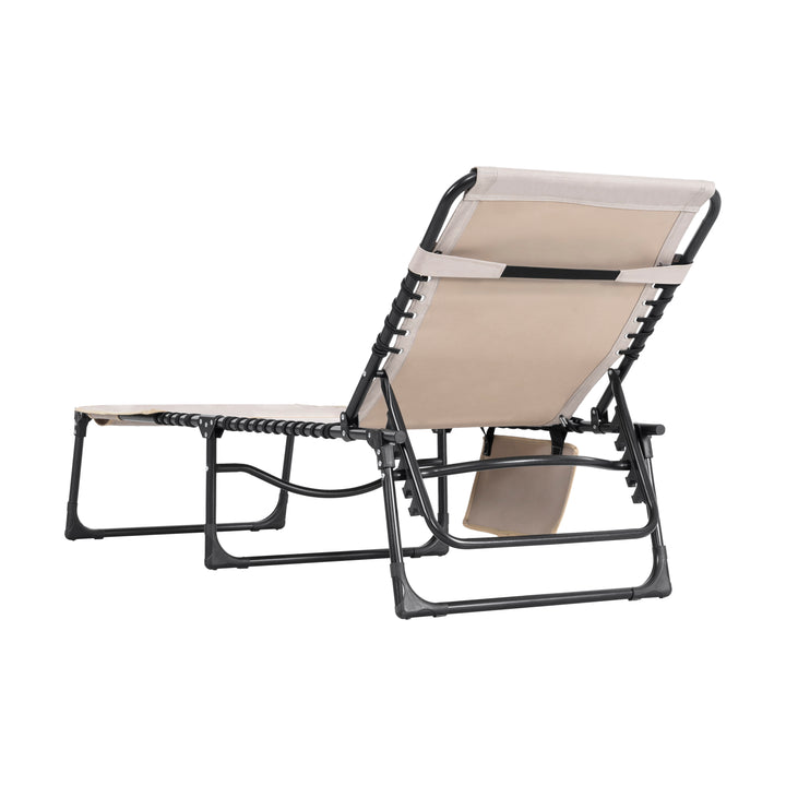 Outdoor Adjustable Oxford Lounge Chair Folding Tanning Chair with Pillow