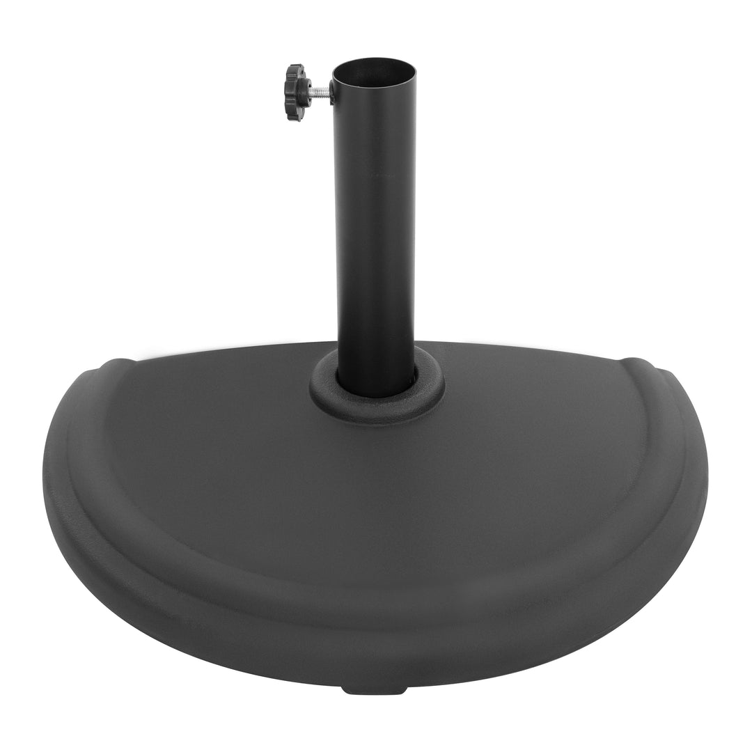 Patio Umbrella Base 17.7¡¯¡¯ Half Round Umbrella Stand for ¦Õ1.5¡¯¡¯-1.9¡¯¡¯ Poles, 20.9 LBS Heavy Duty Outdoor Umbrella Base Stand for Garden, Backyard, Poolside, Black