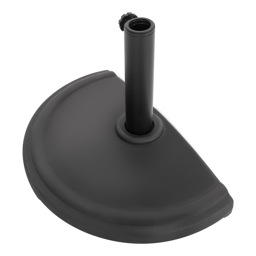 Patio Umbrella Base 17.7¡¯¡¯ Half Round Umbrella Stand for ¦Õ1.5¡¯¡¯-1.9¡¯¡¯ Poles, 20.9 LBS Heavy Duty Outdoor Umbrella Base Stand for Garden, Backyard, Poolside, Black