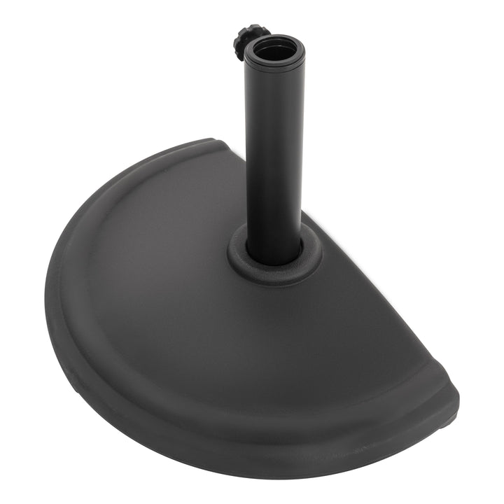Patio Umbrella Base 17.7¡¯¡¯ Half Round Umbrella Stand for ¦Õ1.5¡¯¡¯-1.9¡¯¡¯ Poles, 20.9 LBS Heavy Duty Outdoor Umbrella Base Stand for Garden, Backyard, Poolside, Black