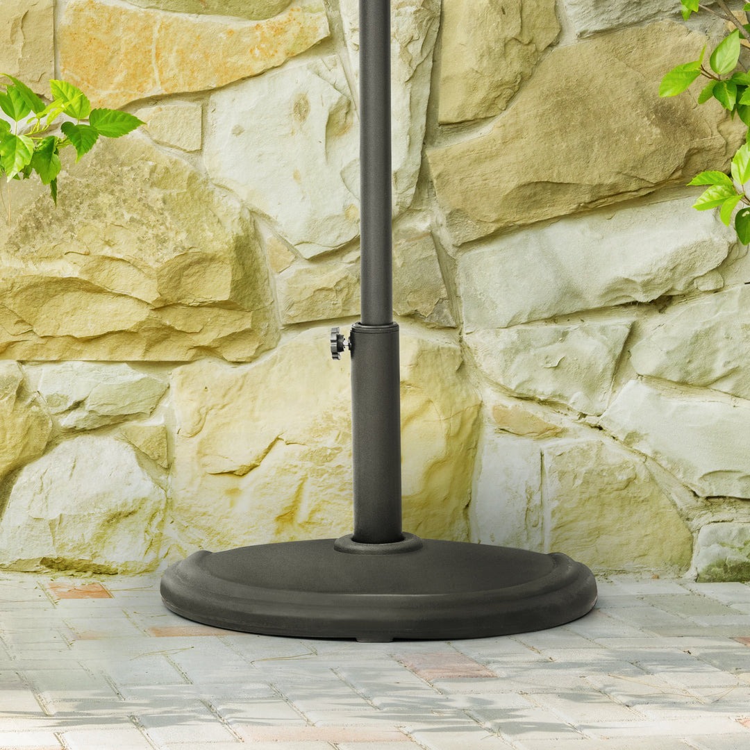 Patio Umbrella Base 17.7¡¯¡¯ Half Round Umbrella Stand for ¦Õ1.5¡¯¡¯-1.9¡¯¡¯ Poles, 20.9 LBS Heavy Duty Outdoor Umbrella Base Stand for Garden, Backyard, Poolside, Black