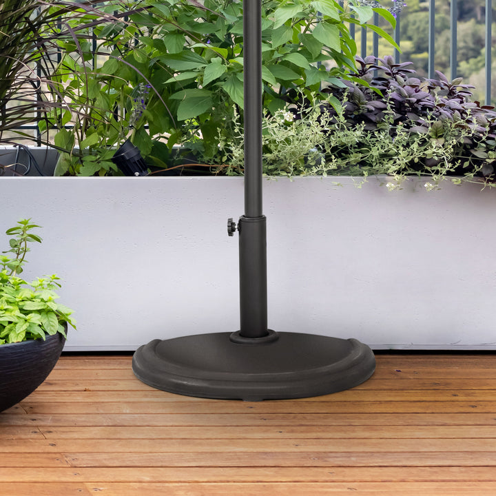 Patio Umbrella Base 17.7¡¯¡¯ Half Round Umbrella Stand for ¦Õ1.5¡¯¡¯-1.9¡¯¡¯ Poles, 20.9 LBS Heavy Duty Outdoor Umbrella Base Stand for Garden, Backyard, Poolside, Black