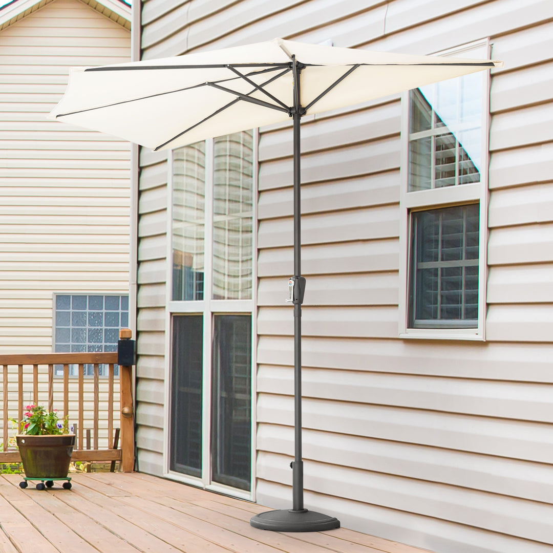 Patio Umbrella Base 17.7¡¯¡¯ Half Round Umbrella Stand for ¦Õ1.5¡¯¡¯-1.9¡¯¡¯ Poles, 20.9 LBS Heavy Duty Outdoor Umbrella Base Stand for Garden, Backyard, Poolside, Black