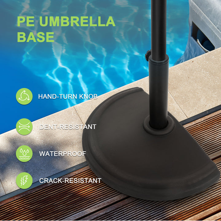 Patio Umbrella Base 17.7¡¯¡¯ Half Round Umbrella Stand for ¦Õ1.5¡¯¡¯-1.9¡¯¡¯ Poles, 20.9 LBS Heavy Duty Outdoor Umbrella Base Stand for Garden, Backyard, Poolside, Black