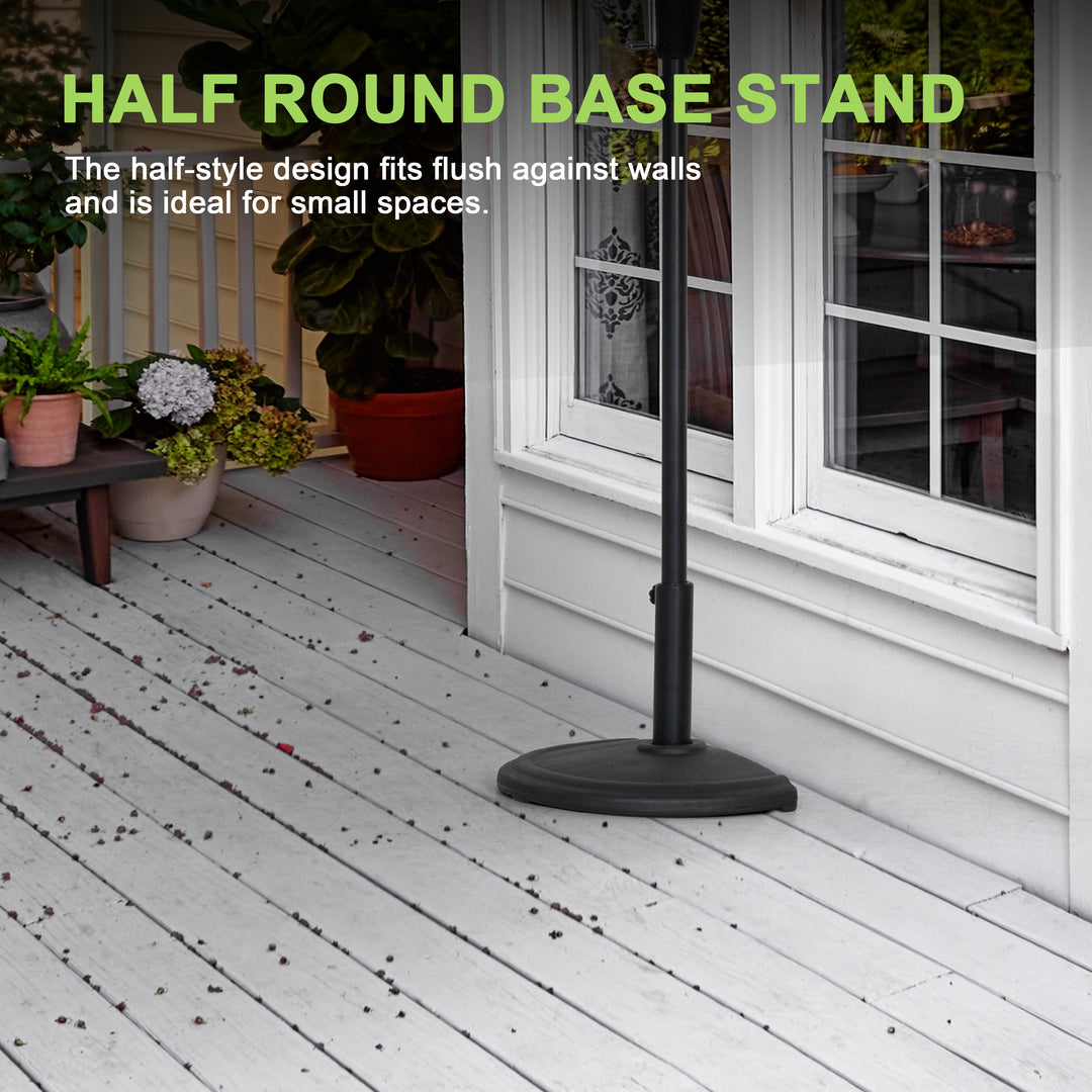Patio Umbrella Base 17.7¡¯¡¯ Half Round Umbrella Stand for ¦Õ1.5¡¯¡¯-1.9¡¯¡¯ Poles, 20.9 LBS Heavy Duty Outdoor Umbrella Base Stand for Garden, Backyard, Poolside, Black