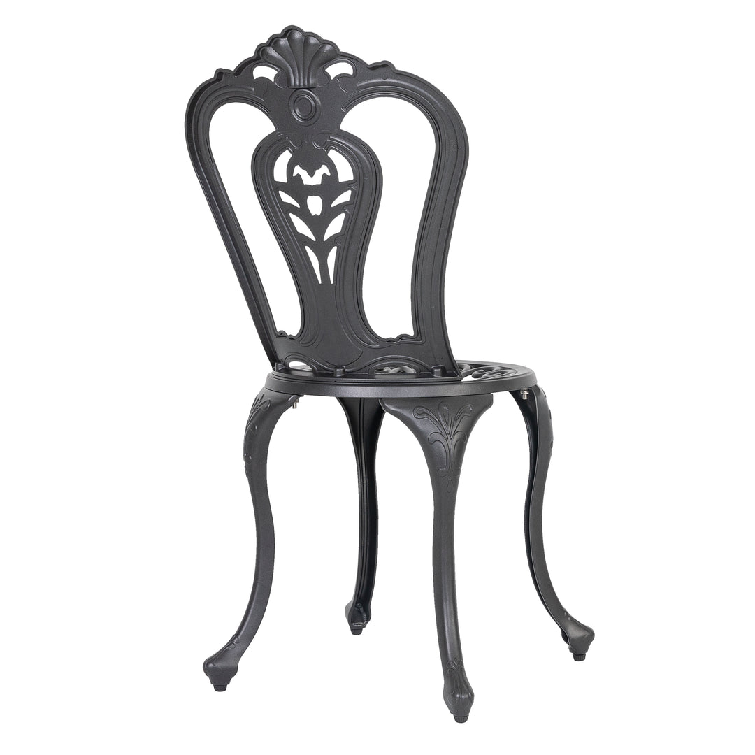 Outdoor 3-Piece Patio Bistro Set, 2 Patio Chairs and 31 Inch Round Ice Bucket Bistro Table with 1.97" Umbrella Hole, Cast Aluminum Frame, for Outdoor and Indoor Space, Patio, Deck, Garden, Backyard, Balcony, Black with Gold Speckles
