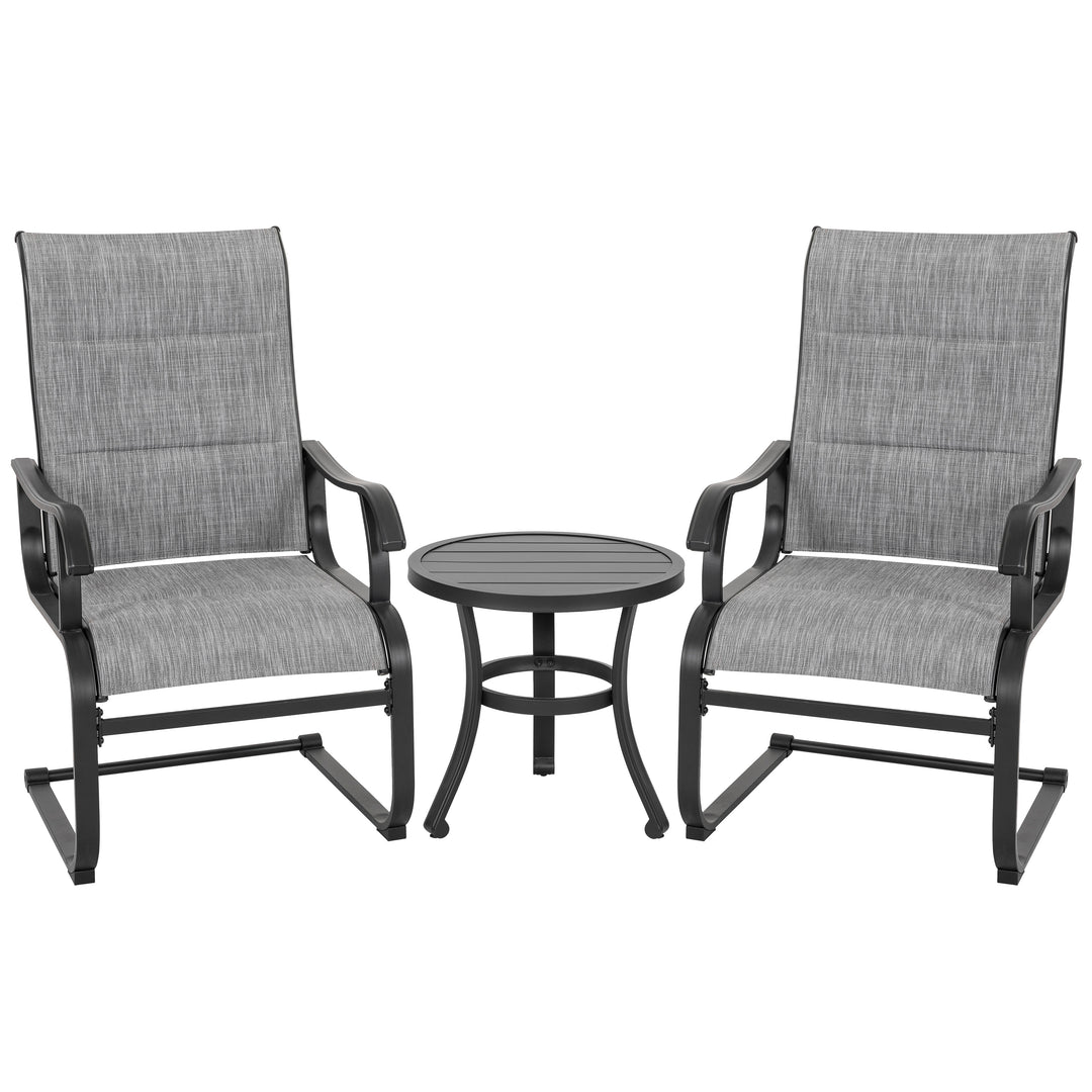 3-Piece Outdoor Bistro Set, Breathable Textilene, Durable Iron Frame