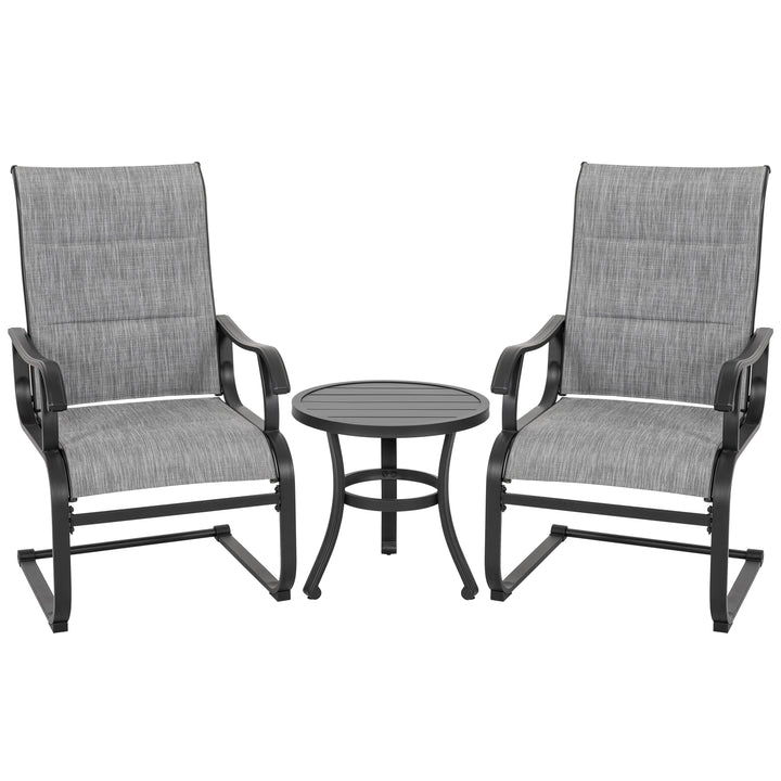 3-Piece Outdoor Bistro Set, Breathable Textilene, Durable Iron Frame