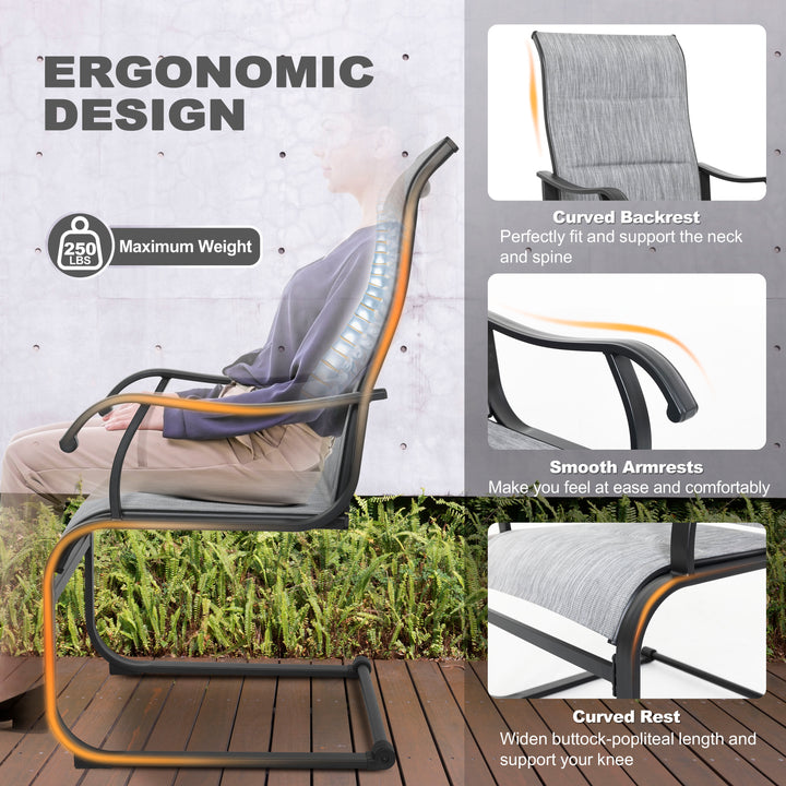 3-Piece Outdoor Bistro Set, Breathable Textilene, Durable Iron Frame