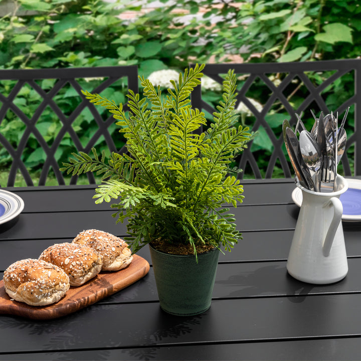 Nuu Garden 7-Piece Iron Dining Set with 1.57'' Umbrella Hole, Black