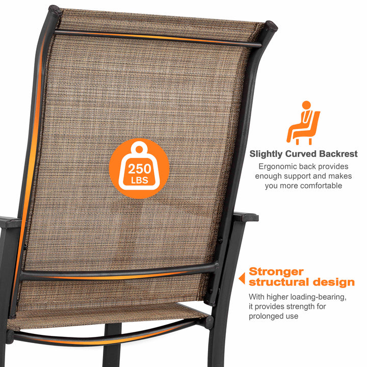 Outdoor 7-Piece Dining Set, Textilene Fabric, Powder-coated Iron Frame