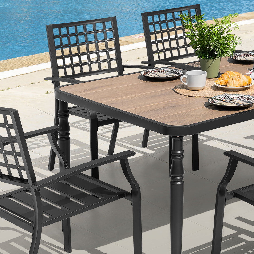 7-Piece Outdoor Dining Set with 6 Chairs and Rectangle Table